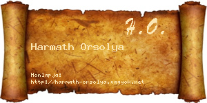 Harmath Orsolya névjegykártya